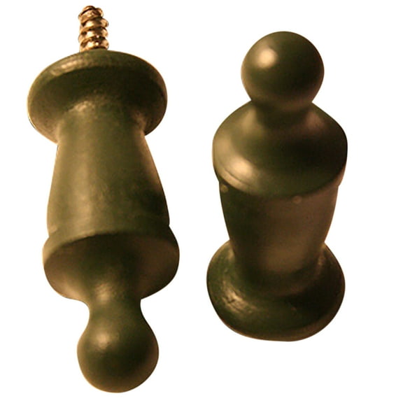 Pair of Green Curtain Rod Finials Pine Bayberry 3/4" Proj Renovators Supply