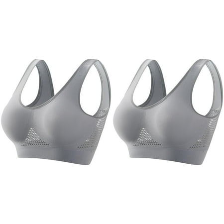 Wijhcboe 2 Pack Womens Bandeau Sports Bra Sports Bra Seamless Wirefree Bras for Women Packs Breathable Yoga Bra Comfort Maximum Support Sports Bras for Women Sleep Bra Workout Running Sports Bra Wom
