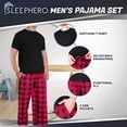 thumbnail image 5 of SLEEPHERO Adult Mens 2 Piece Short Sleeve Knit Pajama Set (Sizes S-XL), 5 of 5