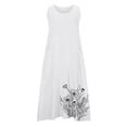 thumbnail image 5 of Yotami Womens Casual Dresses Summer Sleeveless Comfortable Maxi Linen Dress with Pocket Round Neck Swing Floral Dresses White XXL, 5 of 5
