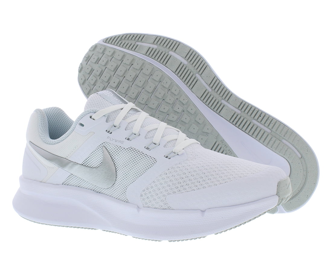 Womens Nike RUN SWIFT 3 Shoe Size: 6.5 White - Metallic Silver Running