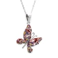 thumbnail image 3 of Juego de aretes y cadena ZVEZDA Con Dije Con Forma de Mariposa Plata Mexicana Ley .925 Rosa ZJU-FIG-MARIP-B, 3 of 5