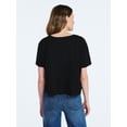 thumbnail image 3 of Scoop Women’s and Women's Plus Pleated Cropped Cotton Tee, Sizes XS-4X, 3 of 5