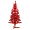 thumbnail image 2 of Northlight Pre-Lit Artificial Tinsel Christmas Tree - 3' - Red - Clear Lights, 2 of 7