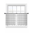 thumbnail image 2 of Sheer Curtains 54 Inches Long 2 Panels, Gray Tartan Classic Plaid Rod Pocket Curtain Voile Draperies, Country Style Light Filtering Window Treatment for Living Room Kitchen Bedroom, 2 of 8