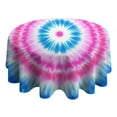 thumbnail image 4 of Colorful Mandala Tie Dye Pattern Round Tablecloth 60"x60",Wrinkle Wipeable Table Cloth for Kitchen Dining Room Picnic Patio Party, 4 of 6