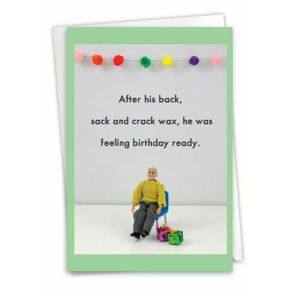 1 Funny Birthday Card with Envelope - Body Waxes C6950BDG