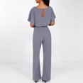 thumbnail image 7 of gakvbuo Jumpsuits For Women Summmer Dressy Wedding Women's Summer Short Sleeve Comfortable Casual Suspender Solid Jumpsuit, 7 of 7