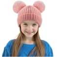 thumbnail image 4 of OGLCCG Toddler Baby Winter Pompom Hat Knitted Cotton Stretch Beanie Hat Solid Color Soft Warm Pom Beanie Cap for Girls Boys, 4 of 5