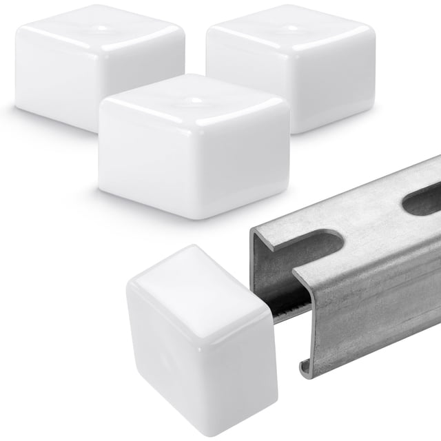Tapa de extremo Strut Channel SIHAI de plástico blanco, paquete de 40 unidades, 1-5/8 pulgadas