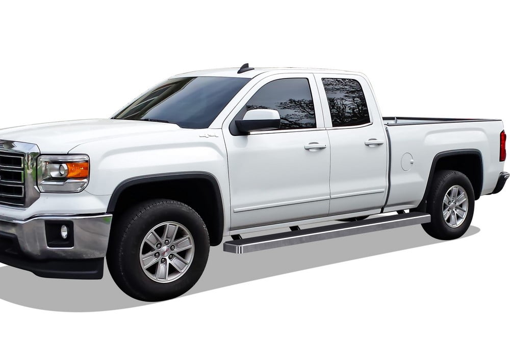 APS Wheel to Wheel iBoard 6 inches Compatible with Chevy Silverado GMC Sierra 2007-2018 Double Cab Extended Cab 8ft Bed & 2500 3500 2019 (Exclude 07 Classic) (Nerf Bars Side Steps Side Bars)