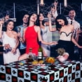 thumbnail image 3 of SINGOMON 2 Packs Casino Party Table Cloths Poker Table Cloths Rectangular Tablecloths Disposable Tablecloths Plastic Table Covers Red Black Table Cloth for Casino Theme Party Decorations, 3 of 5