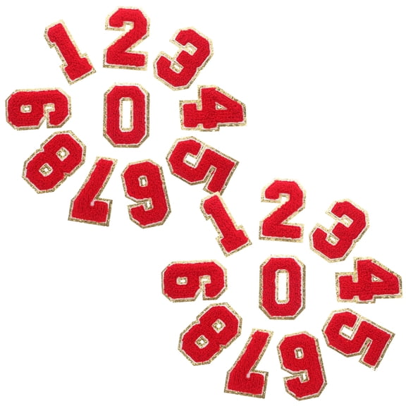 PAMINGONO Number Patches 20Pcs Embroidered for DIY Clothing and Accessory Projects