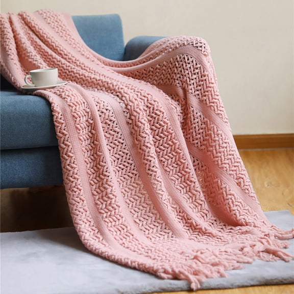 VOAVEKE Soft Lightweight Small Throw Blanket For Couch,Sofa Cover Blanket, Solid Color, Summer Office AIRconditioning Nap Blanket, Knitted Small Blanket