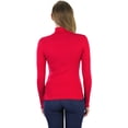thumbnail image 2 of ToBeInStyle Women's Soft Cotton Long Sleeve Turtleneck Sweatshirt - Deep Red - 3X, 2 of 7