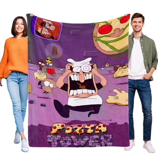 Pizza Tower anti-pilling, suave, ligera, esponjosa y acogedora de lujo para hogar y cocina – Perfecta para niños y adultos,100X130cm