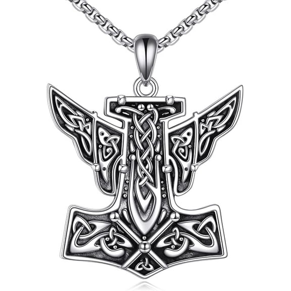 DOLIO Faith/Sword/Snake/Mustard Seed/Horse/Wolf/Thor's Hammer/Viking/Devil Eyes Snake Sterling Silver Necklace for Men Women Pendant Necklace Jewelry Birthday Gifts