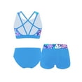 thumbnail image 2 of YONGHS Kids Girls 3Pcs Tankini Swimsuit Crop Top with Boyshorts Briefs Bathing Suit Blue 4, 2 of 6