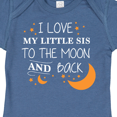 thumbnail image 4 of Inktastic I Love My Little Sis to the Moon and Back Boys or Girls Baby Bodysuit, 4 of 5