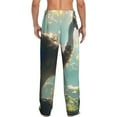 thumbnail image 3 of Picia Majestic Ostrich In Forest Mens Soft Woven Cotton Elastic Waistband Sleep Pajama Pant Lounge Sleep Pant With Pockets And Drawstring-Large, 3 of 9