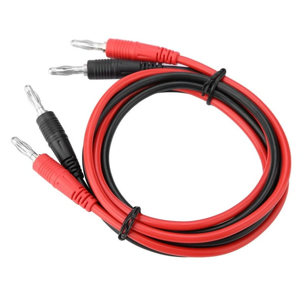 WALFRONT P1041 2Pcs 4mm Banana Plug to Banana Plug Test Cable