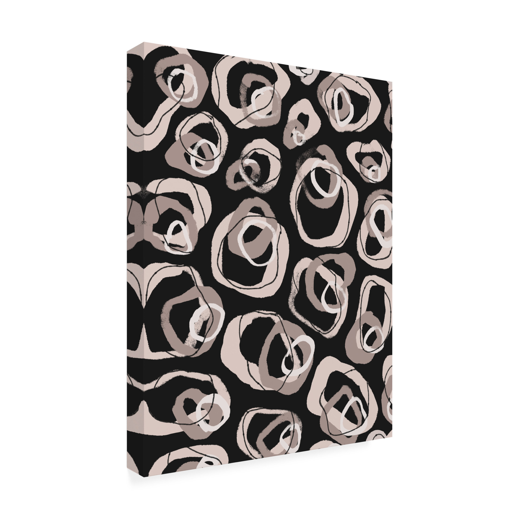 Canvas Wall Art - Treechild 'Beige Rings Pattern' Wall Art for Living Room, Bedroom, or Office D?cor by Trademark Fine Art - 24 x 32 Inches