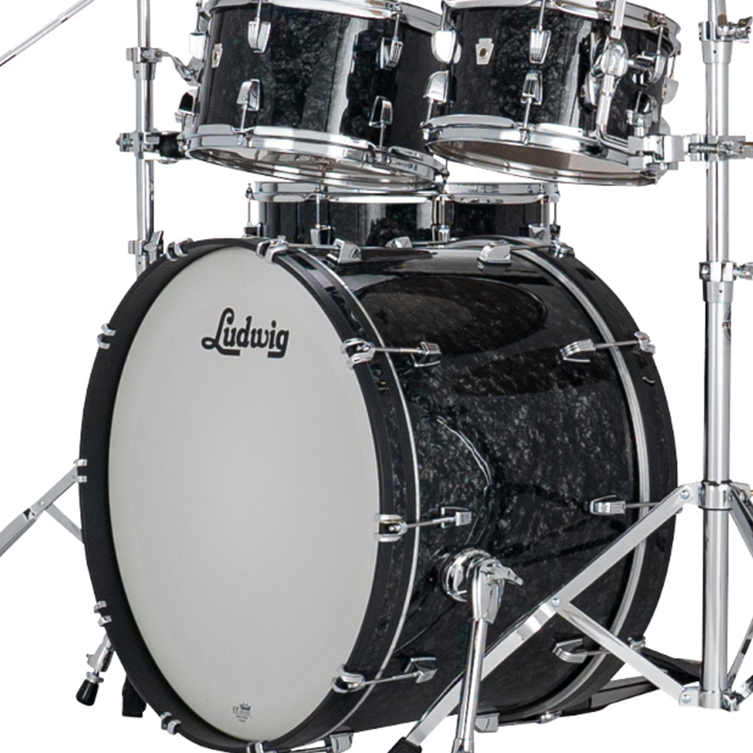 Ludwig NeuSonic 4-Piece Rapid Mod Shell Pack With 22" Bass Drum Ebony Pearl