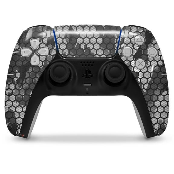 WraptorSkinz Skin Wrap compatible with the Sony PS5 DualSense Controller HEX Mesh Camo 01 Gray (CONTROLLER NOT INCLUDED)
