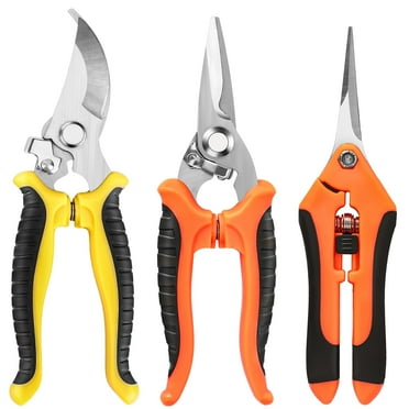 Charext 3 Pack Garden Pruning Shears, Stainless Steel Garden Shears, Gardening Shears, Gardening Scissors, Garden Scissors, Garden Clippers, Pruning Snips, Pruning Shears for Gardening Garden Tools