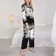thumbnail image 4 of Disketp Pajamas Set Long Sleeve Sleepwear Womens Button Down Nightwear Pj Sets-Happy Halloween 9, 4 of 9