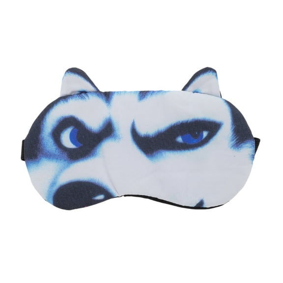 Unique Bargains 1pc Portable Husky Sleep Mask for Hotel Black White