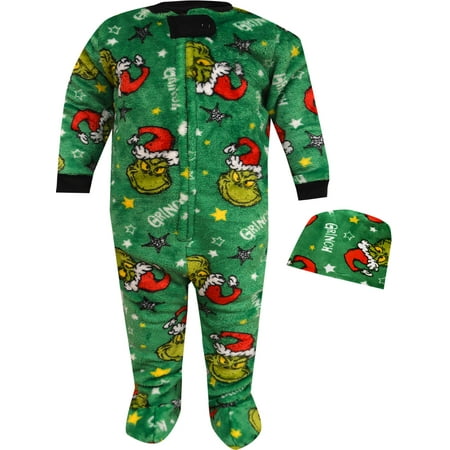 MJC Boys Dr. Seuss Grinch Christmas Unisex Infant Blanket Sleeper