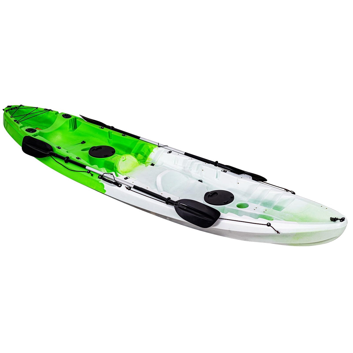 Danolapsi Fishing Kayaks, 12.4FT, 2-3 Person Sit on Top Kayak for Adults with Paddle & Comfortable Seat, Capacity of 600LBS, Hard Shell Recreational Ocean Kayak Boat