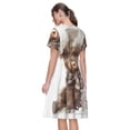 thumbnail image 2 of Bixox Robe d'Été à Manches Courtes pour Femmes Robe Ample Longueur Genou avec Poches-C, 2 of 7