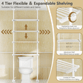 thumbnail image 3 of Yeabett 4-Tier over the Toilet Storage Shelf,bathroom Organizer Adjustable Saver Space Rack,no Drill Tension Mounted Shelves,Bathroom Cabinet Rack Above Toilet for Small Rooms,White, 3 of 8