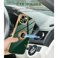 thumbnail image 5 of for Green iPhone 15 Plus Case with Ring Holder Kickstand [with Magnetic] Soft TPU Bumper, Glitter Gold Electroplated Cover Full Camera Protective Phone Case for iPhone 15 Plus 2023, 5 of 13