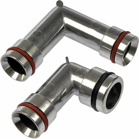 KarParts360 For Buick Allure/LaCrosse 2005 06 07 08 2009 Heater Hose Elbow | Aluminum | Silver Color | 0.866 Inches End 1 and 2 Outside Diameter | Slip Fit End 1 Type | Slip Fit End 2 Type | 12565082
