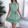 thumbnail image 4 of Afdoent Women's Dresses Sleeveless Summer Dress Wedding Guest Casual Beach Outfits Belted Travel Outfits, 4 of 6