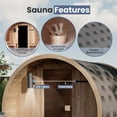 thumbnail image 5 of ALEKO SB6CED Outdoor Rustic Cedar 5-6 prs Barrel Steam Sauna with 6 kW Heater, 5 of 21