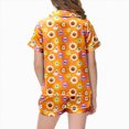 thumbnail image 5 of CAUYDY Girls Pajama Sets Halloween Silk Pjs Cute Pumpkin Ghost Graphic Button Down Satin Pajama Set Sleepwear 2 Piece Pajama Sets,12-13 Y, 5 of 5