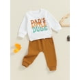 thumbnail image 6 of Yunliwuli Toddler Boy Fall Outfits Letter Print Long Sleeve Round Neck Sweatshirt and Solid Color Pants 2 Pcs Set, 6 of 10
