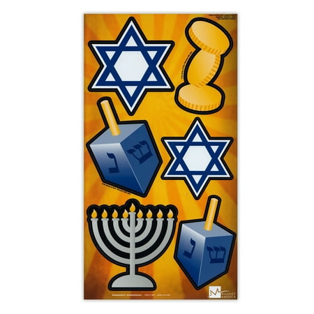 Plastic Dreidel - Magnet Variety Pack (6 Magnets) - Hanukkah (Menorah, Dreidel, Star of David) - Refrigerators, Cars, Mailboxes, Decoration - 2