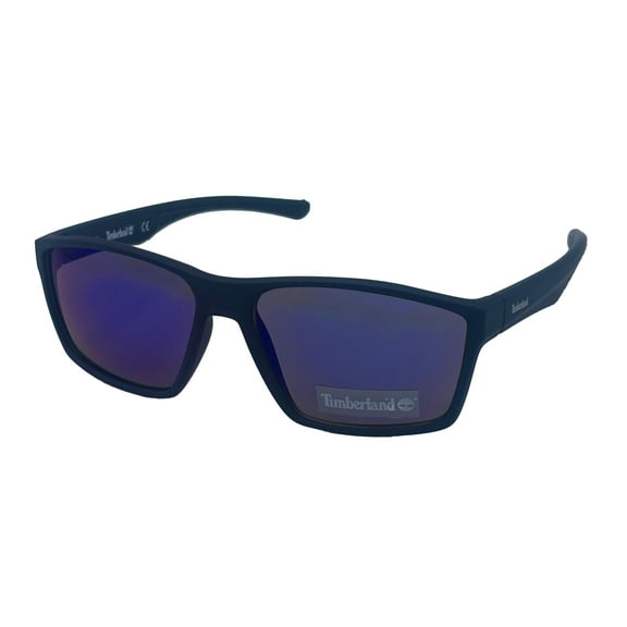 Timberland Mens Rectangle Matte Navy Plastic Sunglass, TB7218. 91X