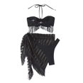 thumbnail image 1 of 3Pcs/Set Bathing Suit Push Up with Skirt Halter Quick Dry Backless Beach Wear Split Type Summer Sexy Tassel Bikini Set Swimming Pool Accessory, 1 of 7