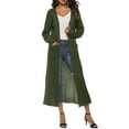 thumbnail image 4 of Long Cardigan Sweaters for Women 2025 Long Sleeve Open Front Ribbed Knit Oversized Fall Casual Coat with Pockets, 4 of 6