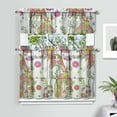 thumbnail image 2 of Rustic Mushroom Print Kitchen Curtains 3-Piece Set 27.5x36in Polyester Fabric Cozy Look Ideal for Halloween Season, 2 of 6