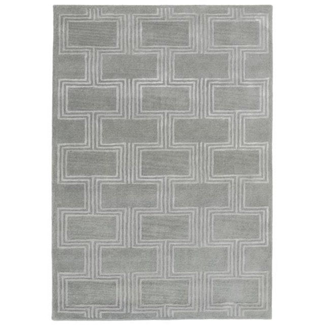 Trans Ocean RMA92930447 Roma Hand Tufted Indoor Rugs, 9304-47 Boxes Grey - 9 x 12 ft.