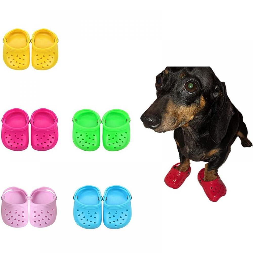 URBESTDetachable Closure Puppy Dog Shoes Booties Boots Brown 2 Pairs