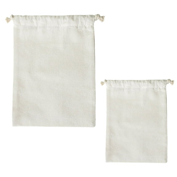 GOOHOCHY 2Pcs Drawstring Bags Reusable Cotton Linen for Flour Storage 31x24in