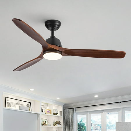 

52 In.Intergrated LED Ceiling Fan Lighting with Solid Wood Blade